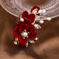 Nimara Ritual Vintage Red Camellia Side Hair Clip