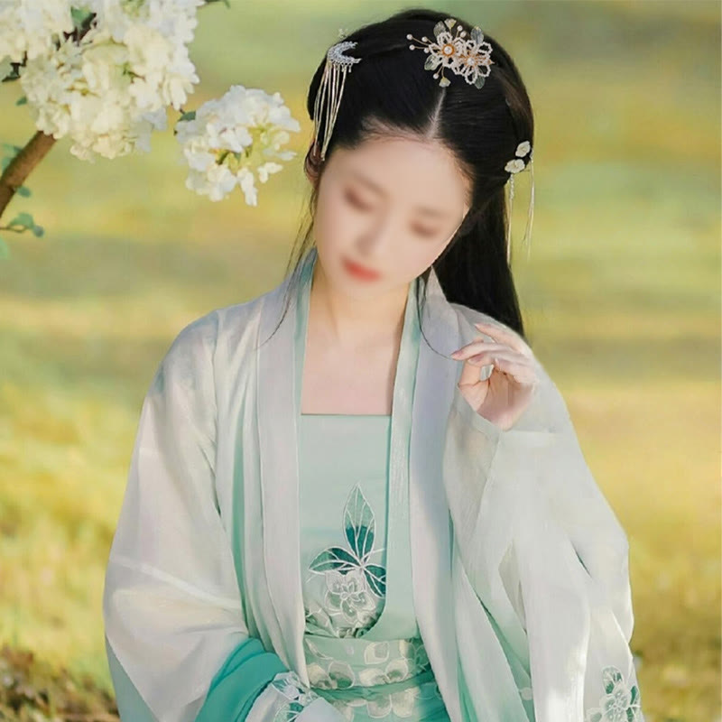 Nimara Ritual Retro Style Flower Leaf Tassel Hair Clip