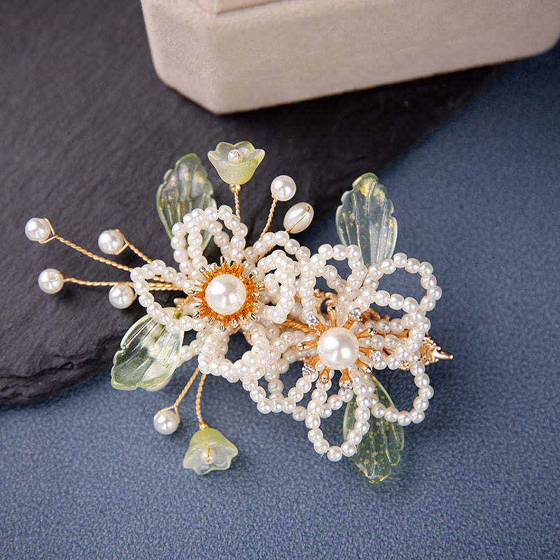 Nimara Ritual Retro Style Flower Leaf Tassel Hair Clip
