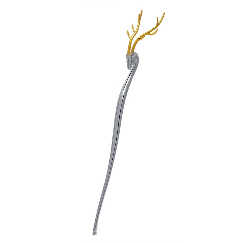 Nimara Ritual 925 Sterling Silver Deer Antler Protection Hairpin