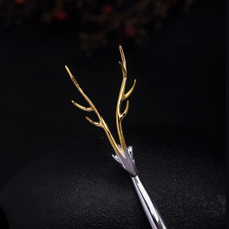 Nimara Ritual 925 Sterling Silver Deer Antler Protection Hairpin