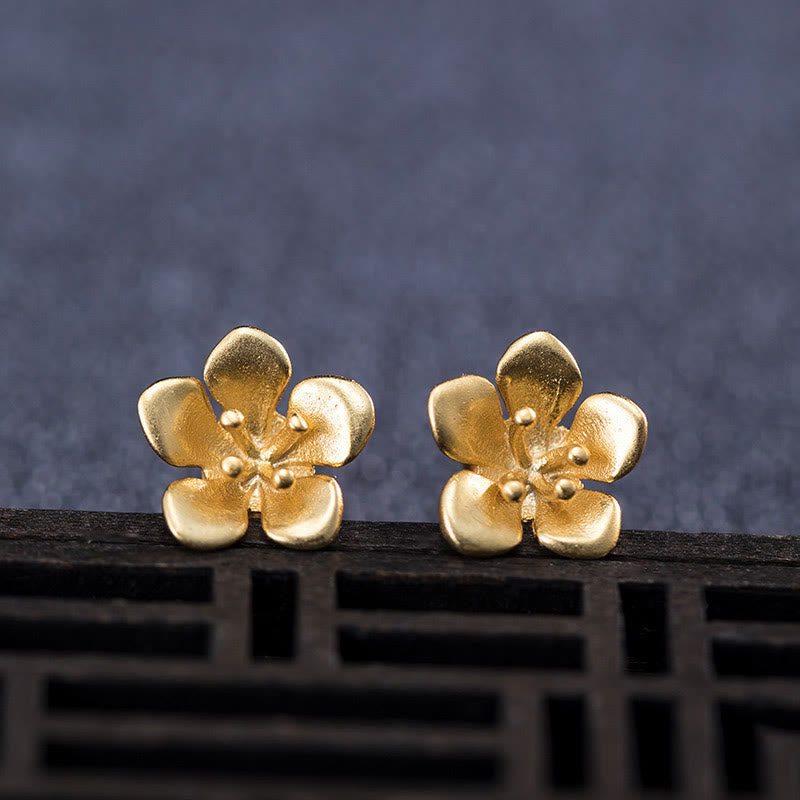 Nimara Ritual 925 Sterling Silver Golden Peach Blossom Balance Earrings