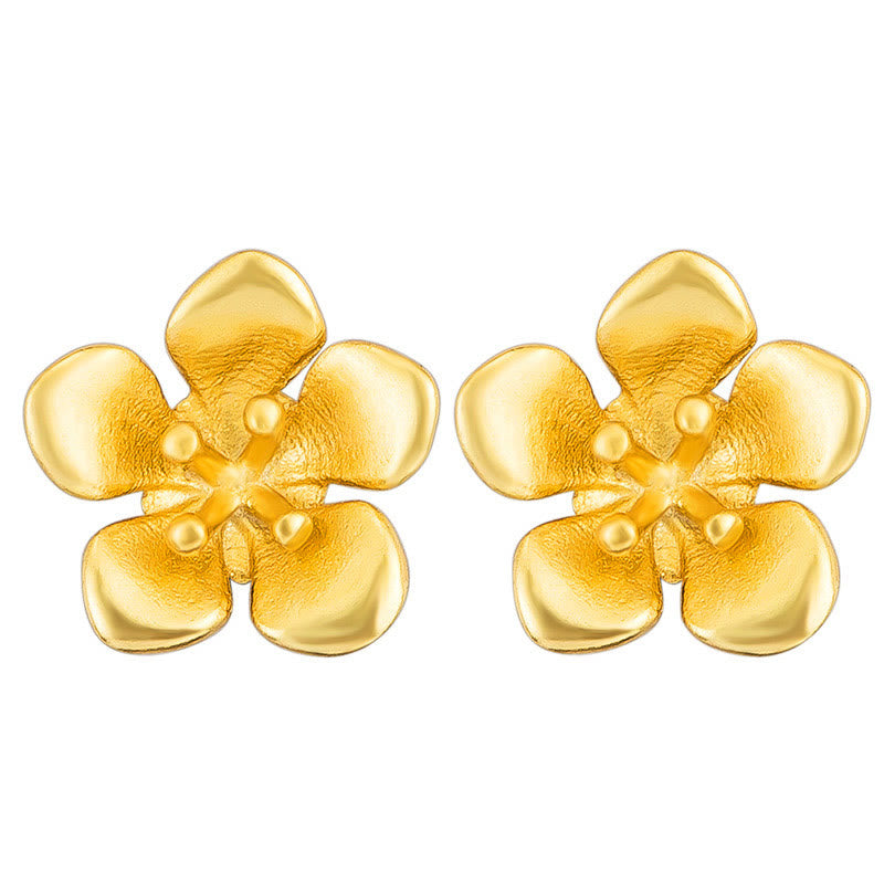 Nimara Ritual 925 Sterling Silver Golden Peach Blossom Balance Earrings