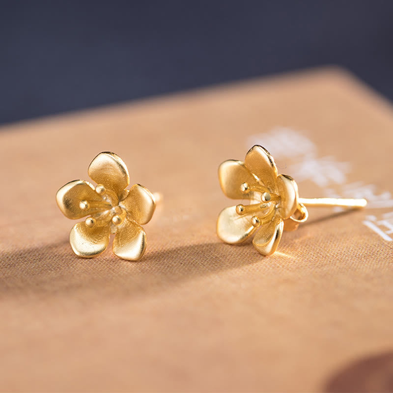 Nimara Ritual 925 Sterling Silver Golden Peach Blossom Balance Earrings