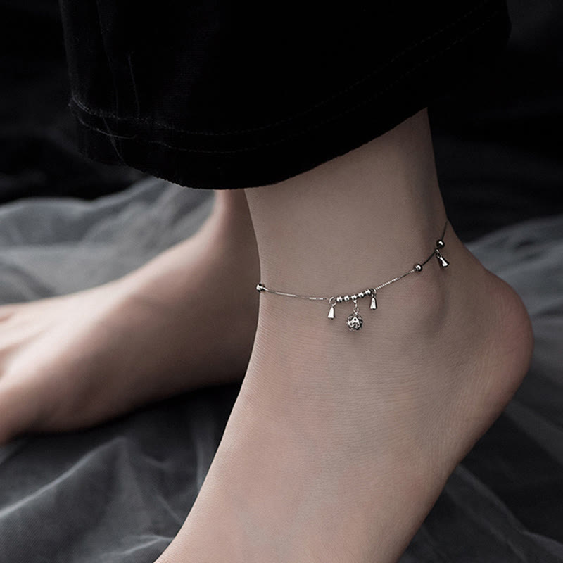 Nimara Ritual 925 Sterling Silver Antiquity Bell Protection Anklet