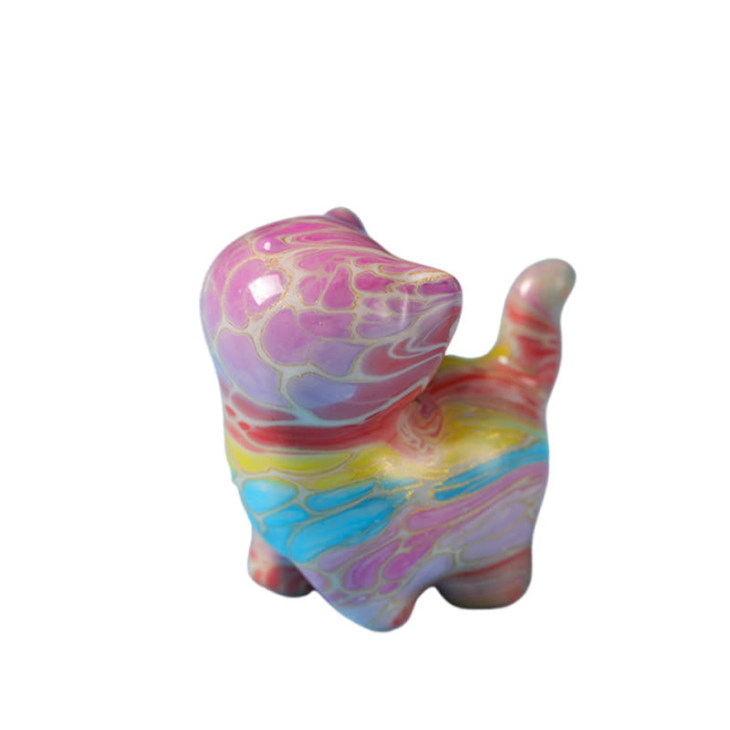Nimara Ritual Lacquer Craft Cute Cat Ebony Blessing Desk Decoration