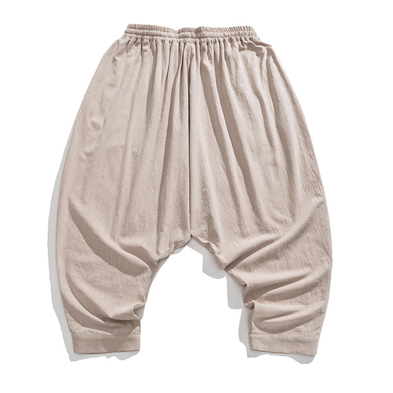 Nimara Ritual Solid Color Drawstring Men's Harem Pants With PocketsAnkle-Length (9 Length)