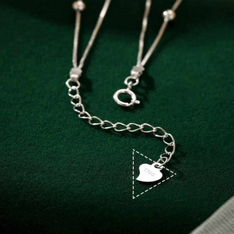 Nimara Ritual 925 Sterling Silver Ginkgo Leaf Double Layer Protection Anklet