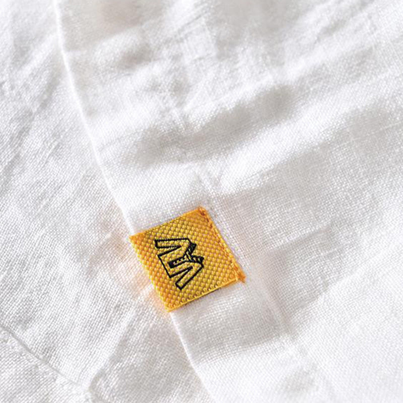 Nimara Ritual Simple Design Short Sleeve Lapel Linen Half Button Men's Shirt