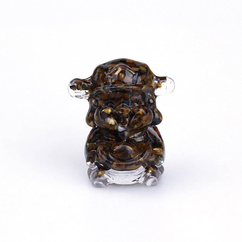 Nimara Ritual God of Wealth Amethyst Crystal Resin Energy Fortune Home Decoration