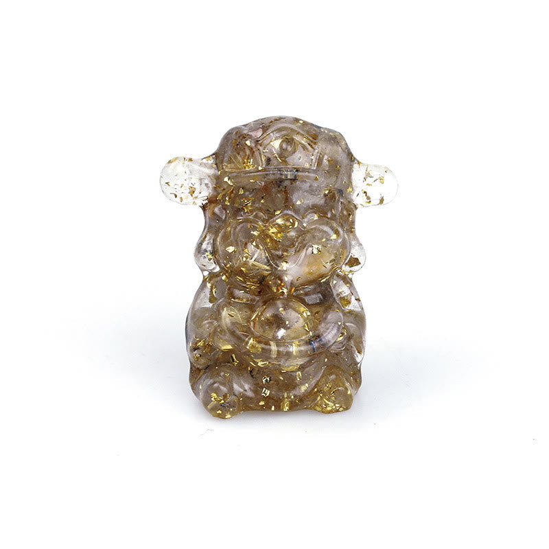 Nimara Ritual God of Wealth Amethyst Crystal Resin Energy Fortune Home Decoration