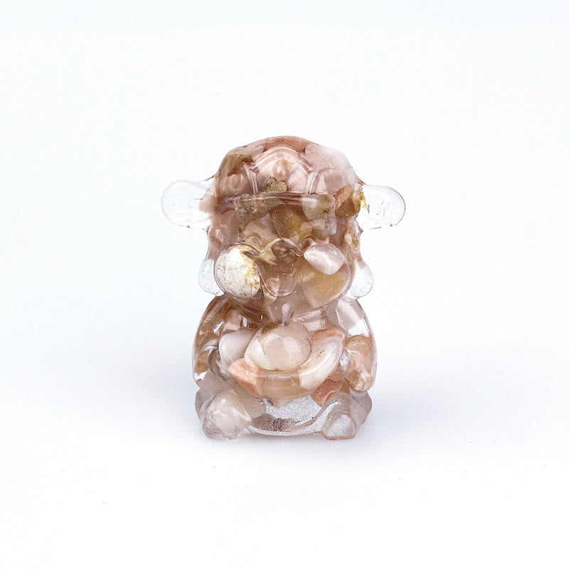 Nimara Ritual God of Wealth Amethyst Crystal Resin Energy Fortune Home Decoration
