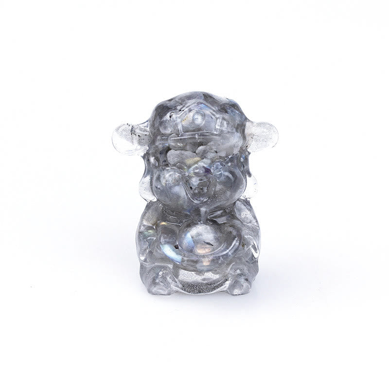 Nimara Ritual God of Wealth Amethyst Crystal Resin Energy Fortune Home Decoration