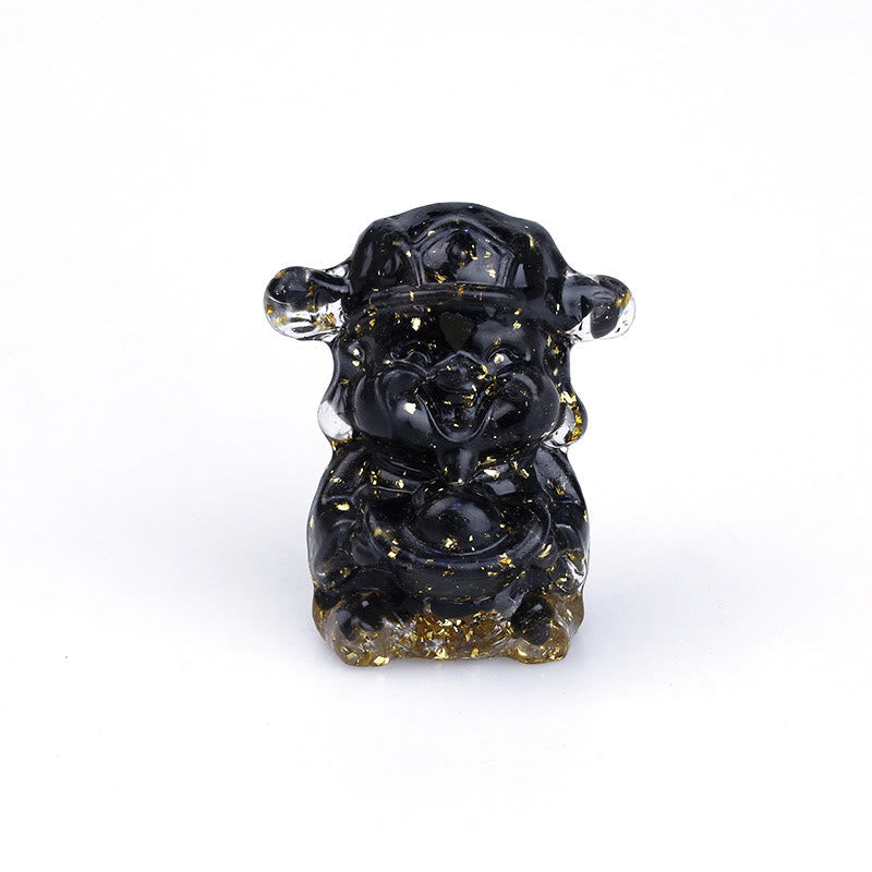 Nimara Ritual God of Wealth Amethyst Crystal Resin Energy Fortune Home Decoration