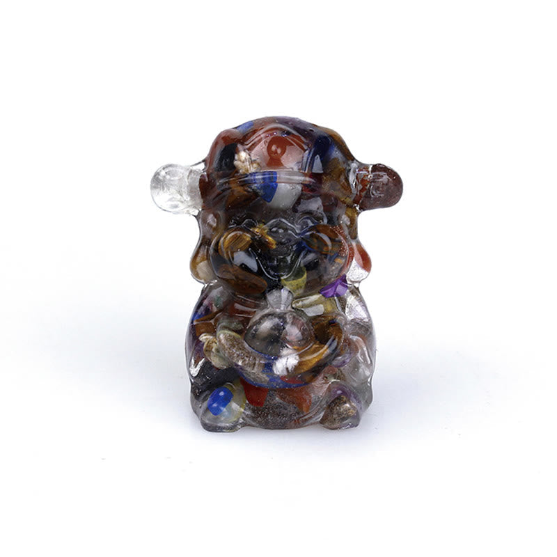 Nimara Ritual God of Wealth Amethyst Crystal Resin Energy Fortune Home Decoration