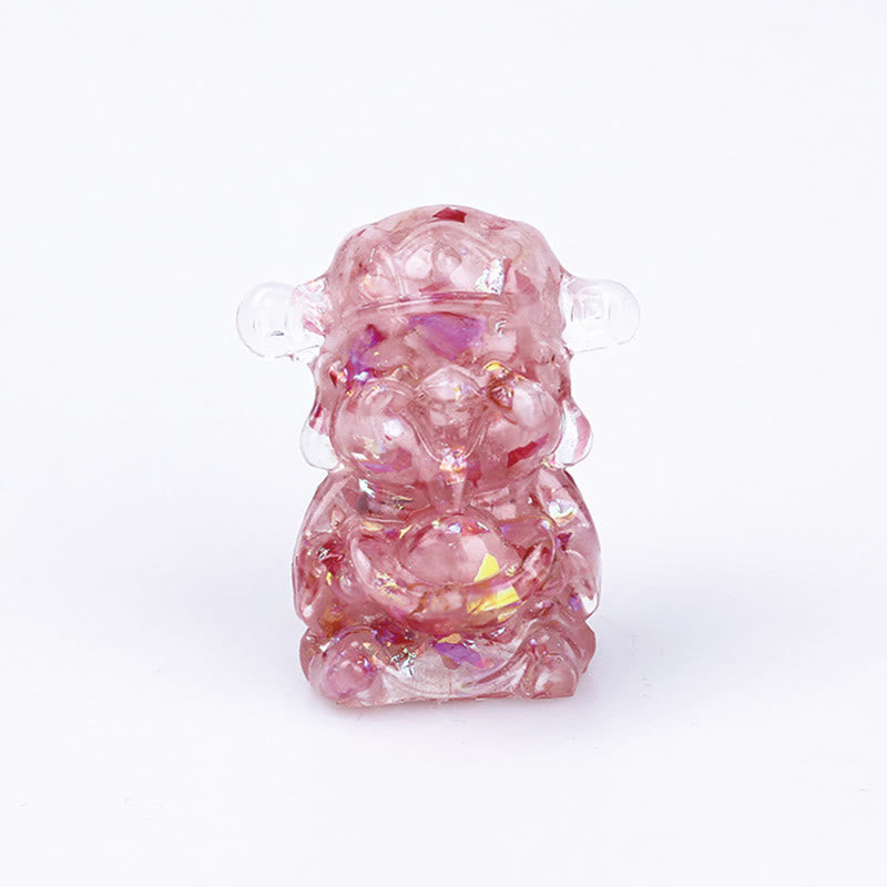 Nimara Ritual God of Wealth Amethyst Crystal Resin Energy Fortune Home Decoration