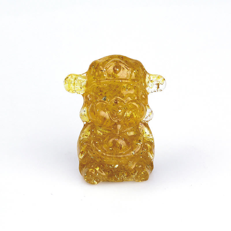 Nimara Ritual God of Wealth Amethyst Crystal Resin Energy Fortune Home Decoration