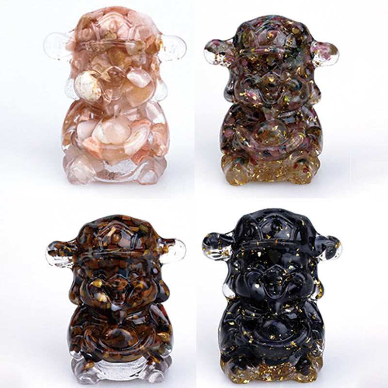 Nimara Ritual God of Wealth Amethyst Crystal Resin Energy Fortune Home Decoration