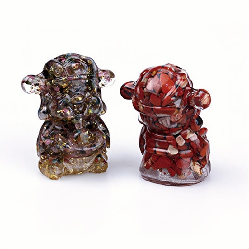 Nimara Ritual God of Wealth Amethyst Crystal Resin Energy Fortune Home Decoration