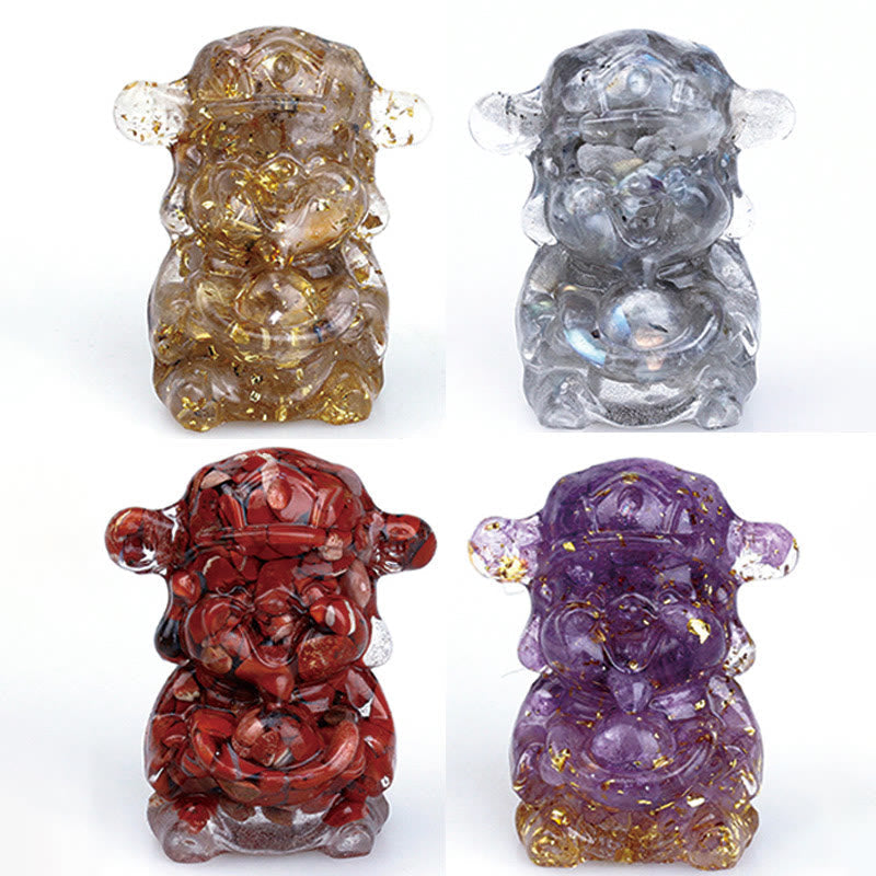 Nimara Ritual God of Wealth Amethyst Crystal Resin Energy Fortune Home Decoration