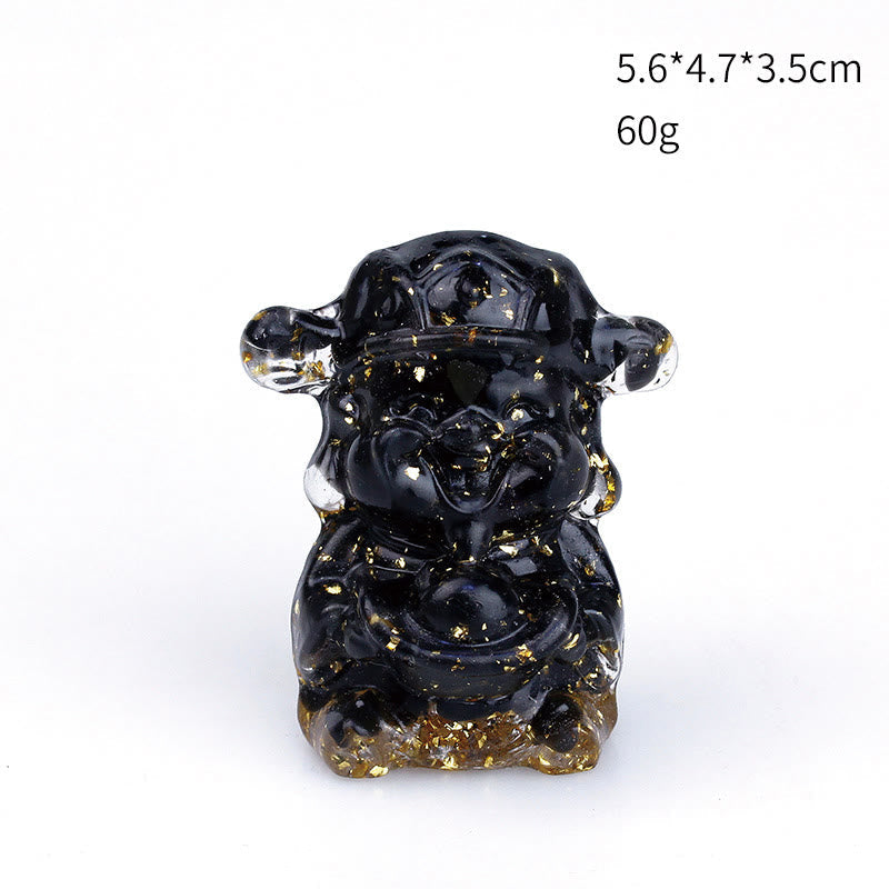 Nimara Ritual God of Wealth Amethyst Crystal Resin Energy Fortune Home Decoration