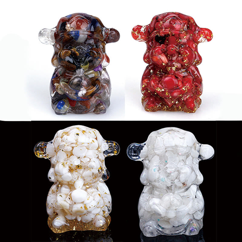 Nimara Ritual God of Wealth Amethyst Crystal Resin Energy Fortune Home Decoration