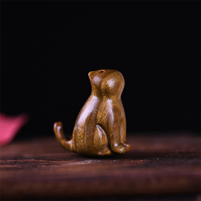Nimara Ritual Small Leaf Red Sandalwood Ebony Wood Sandalwood Green Sandalwood Lucky Mini Cat Deer Sooth Phone Hanging Decoration