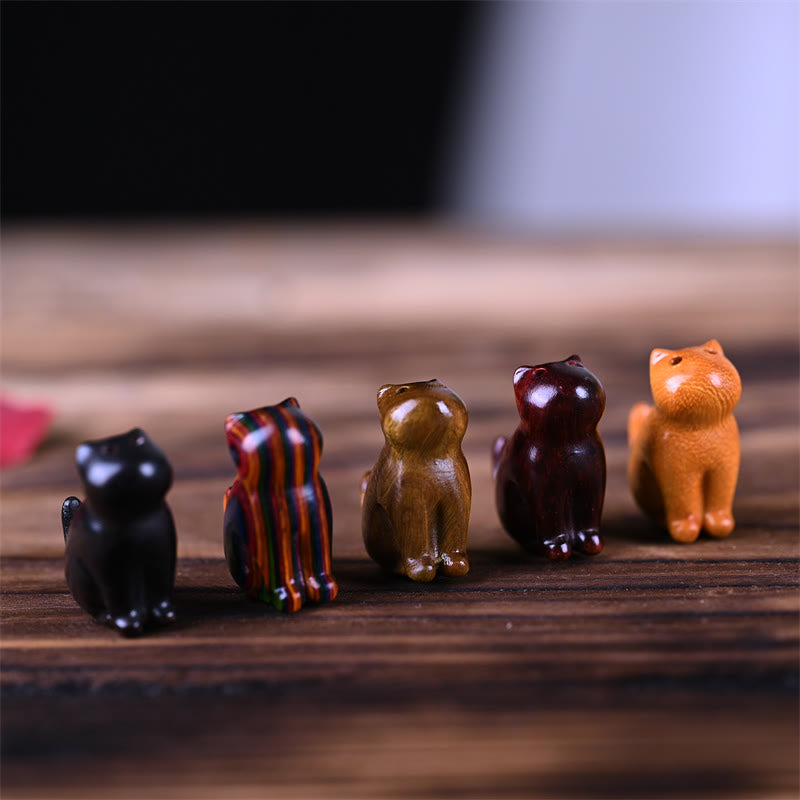 Nimara Ritual Small Leaf Red Sandalwood Ebony Wood Sandalwood Green Sandalwood Lucky Mini Cat Deer Sooth Phone Hanging Decoration