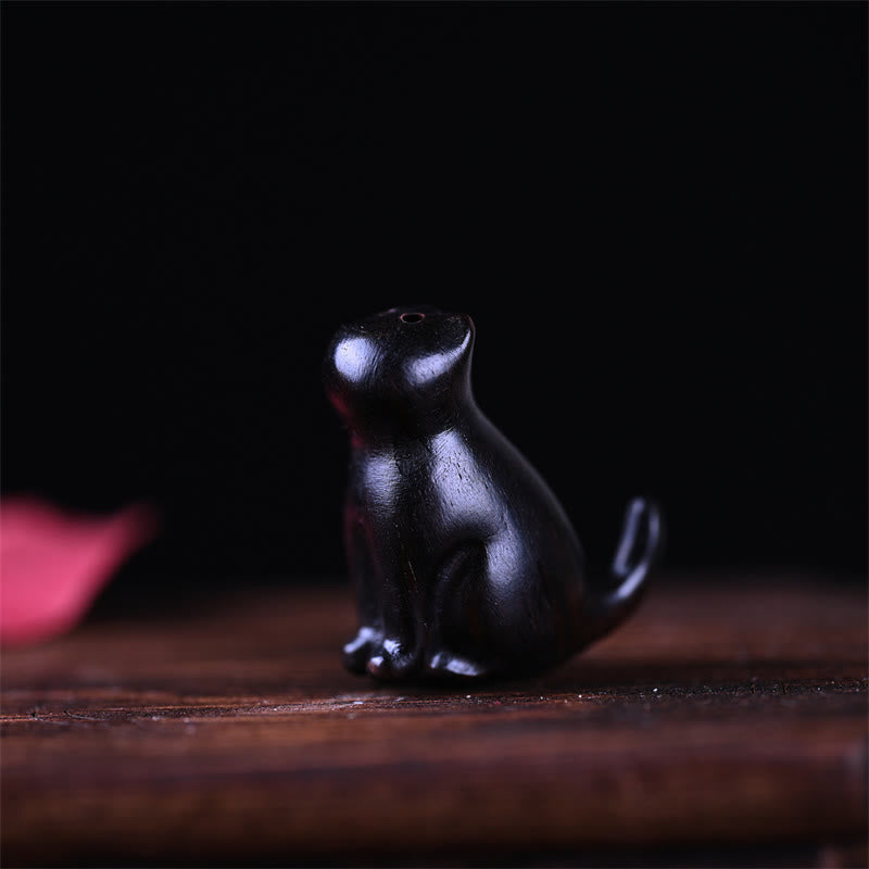Nimara Ritual Small Leaf Red Sandalwood Ebony Wood Sandalwood Green Sandalwood Lucky Mini Cat Deer Sooth Phone Hanging Decoration