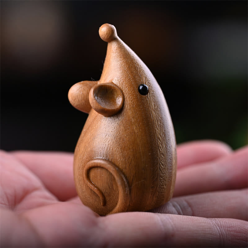 Nimara Ritual Small Cat Mouse Green Sandalwood African Red Rosewood Peace Home Decoration