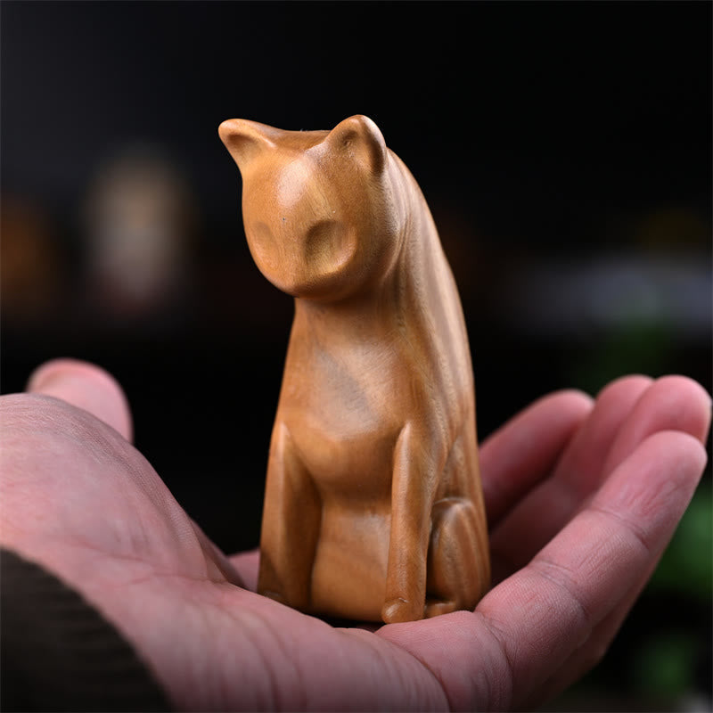 Nimara Ritual Small Cat Mouse Green Sandalwood African Red Rosewood Peace Home Decoration