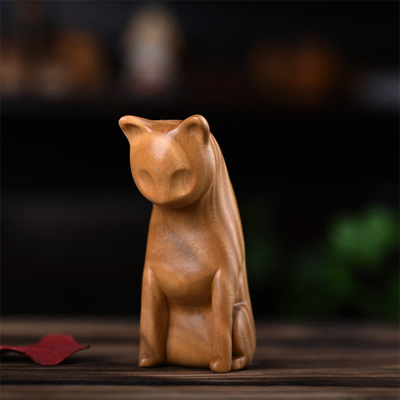 Nimara Ritual Small Cat Mouse Green Sandalwood African Red Rosewood Peace Home Decoration