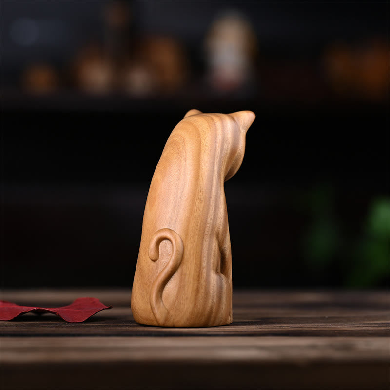 Nimara Ritual Small Cat Mouse Green Sandalwood African Red Rosewood Peace Home Decoration
