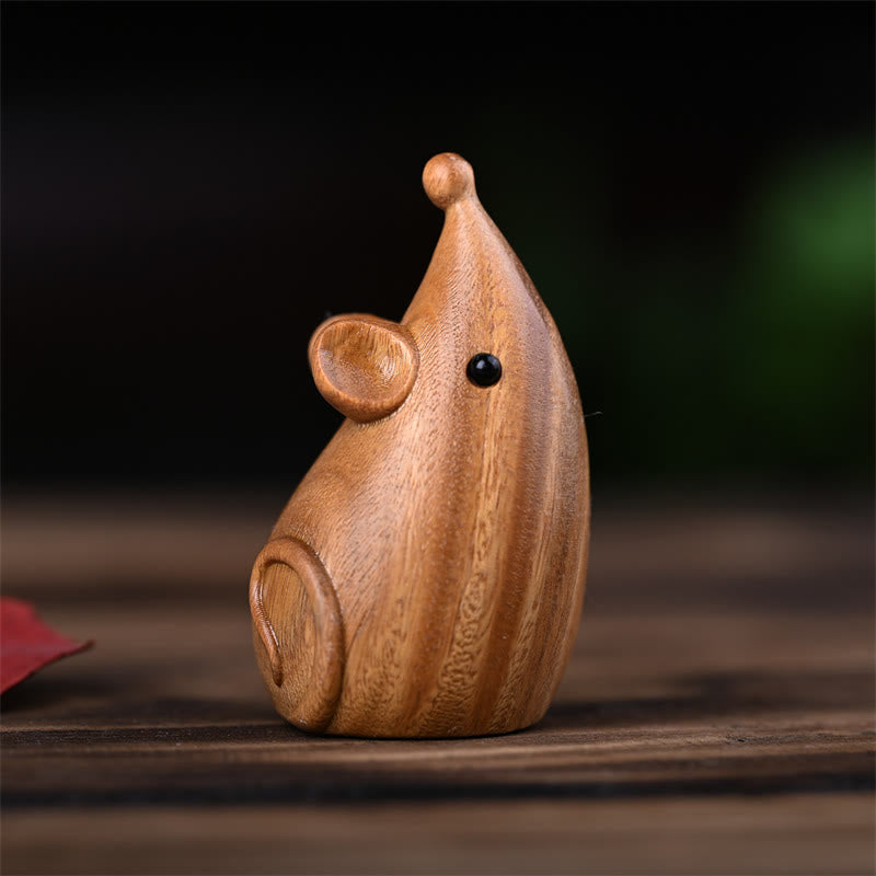 Nimara Ritual Small Cat Mouse Green Sandalwood African Red Rosewood Peace Home Decoration