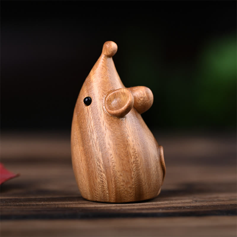 Nimara Ritual Small Cat Mouse Green Sandalwood African Red Rosewood Peace Home Decoration