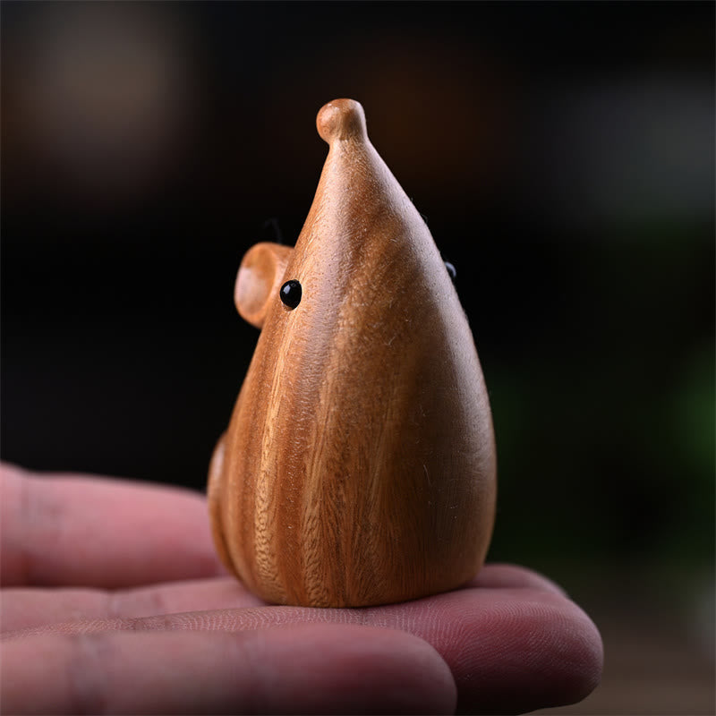 Nimara Ritual Small Cat Mouse Green Sandalwood African Red Rosewood Peace Home Decoration