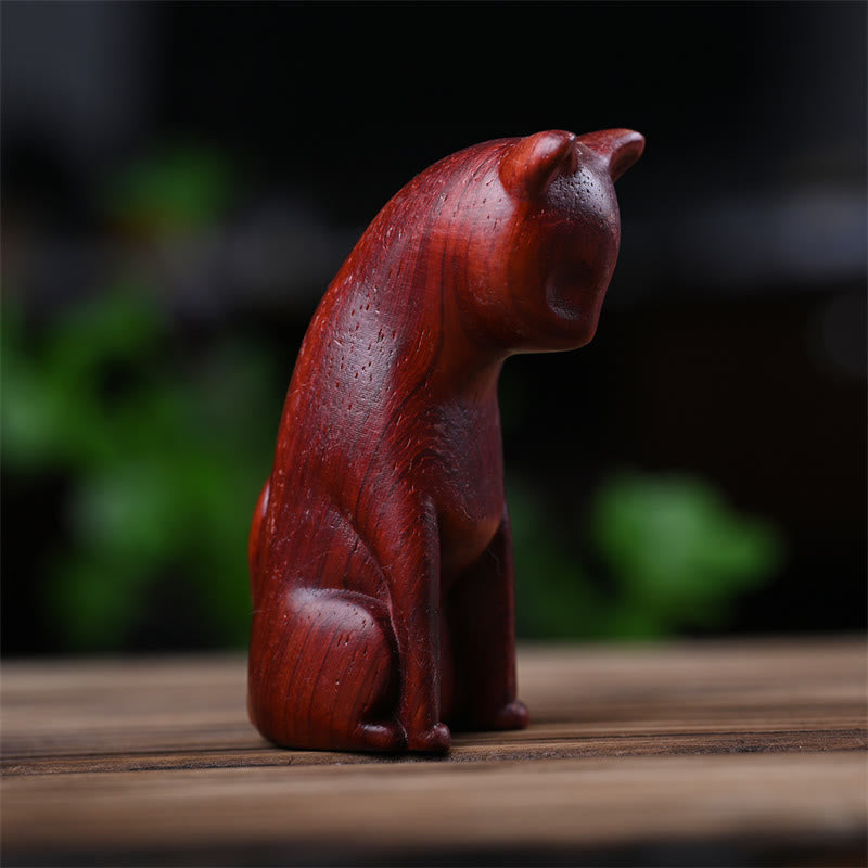Nimara Ritual Small Cat Mouse Green Sandalwood African Red Rosewood Peace Home Decoration