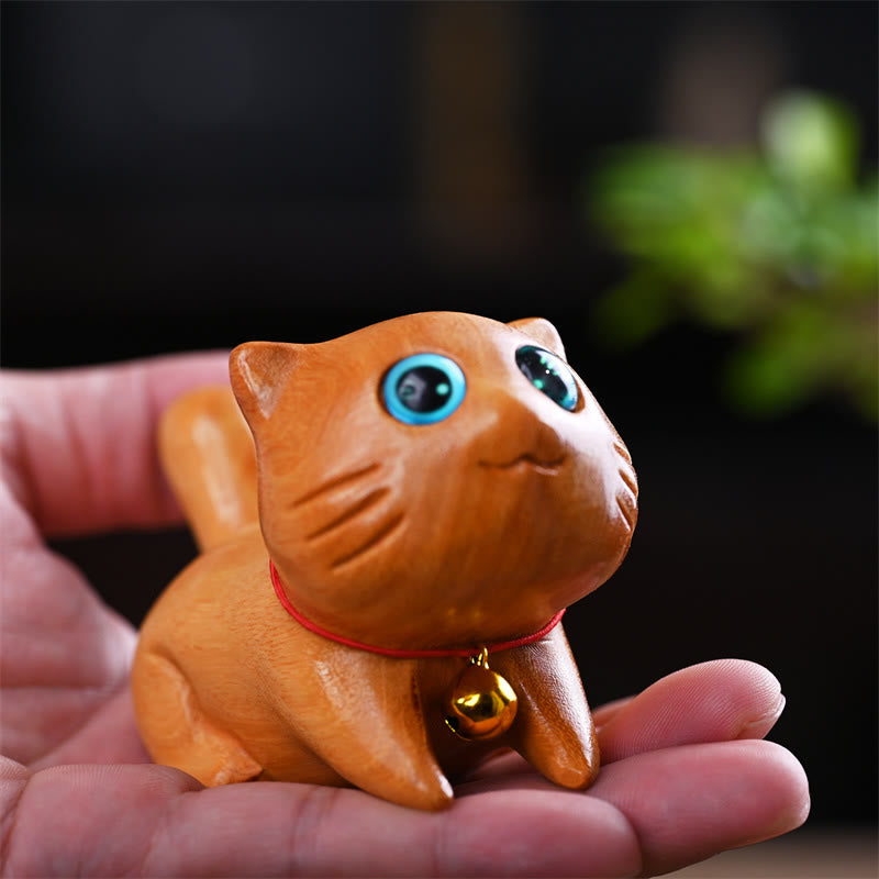 Nimara Ritual Small Cute Confident Sleeping Cat Sandalwood Healing Home Decoration