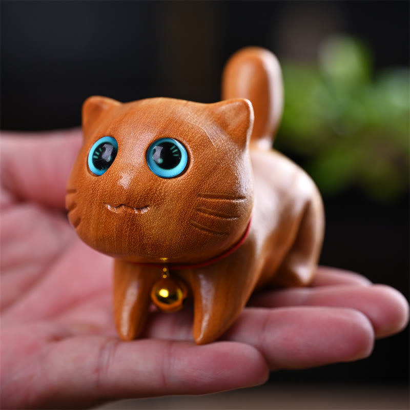 Nimara Ritual Small Cute Confident Sleeping Cat Sandalwood Healing Home Decoration