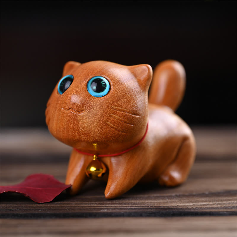Nimara Ritual Small Cute Confident Sleeping Cat Sandalwood Healing Home Decoration