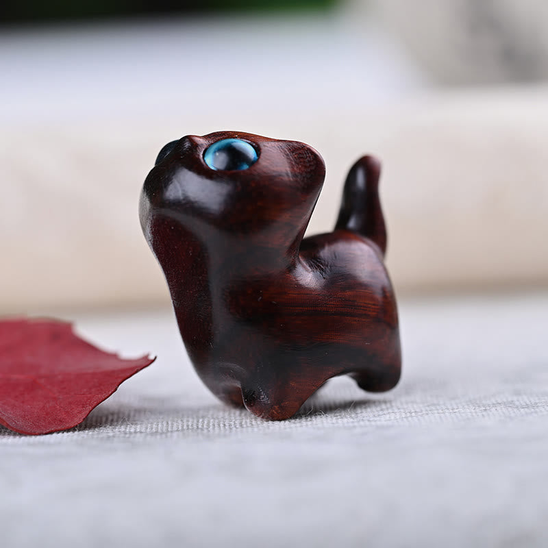 Nimara Ritual Green Sandalwood Ebony Wood Sandalwood Small Leaf Red Sandalwood Mini Lucky Cat Peace Decoration
