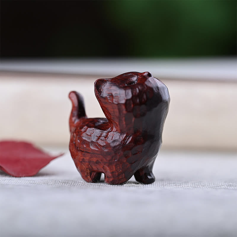 Nimara Ritual Green Sandalwood Ebony Wood Sandalwood Small Leaf Red Sandalwood Mini Lucky Cat Peace Decoration