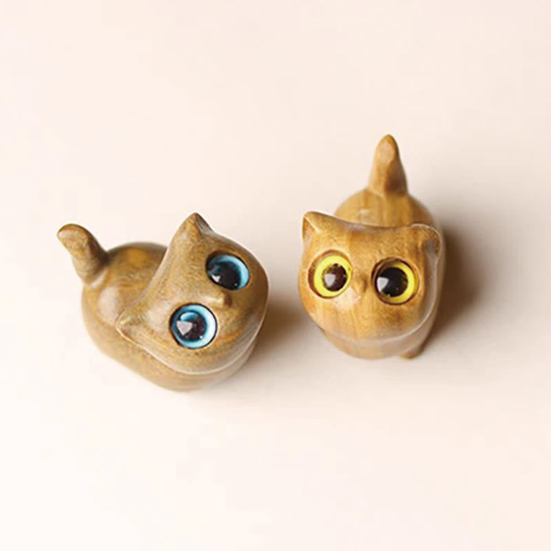 Nimara Ritual Green Sandalwood Ebony Wood Sandalwood Small Leaf Red Sandalwood Mini Lucky Cat Peace Decoration