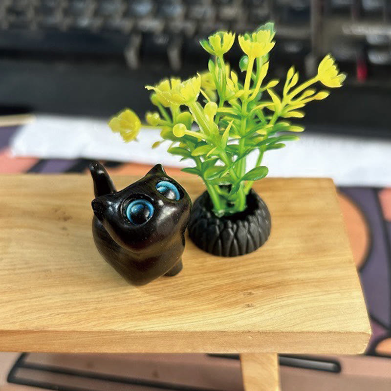 Nimara Ritual Green Sandalwood Ebony Wood Sandalwood Small Leaf Red Sandalwood Mini Lucky Cat Peace Decoration