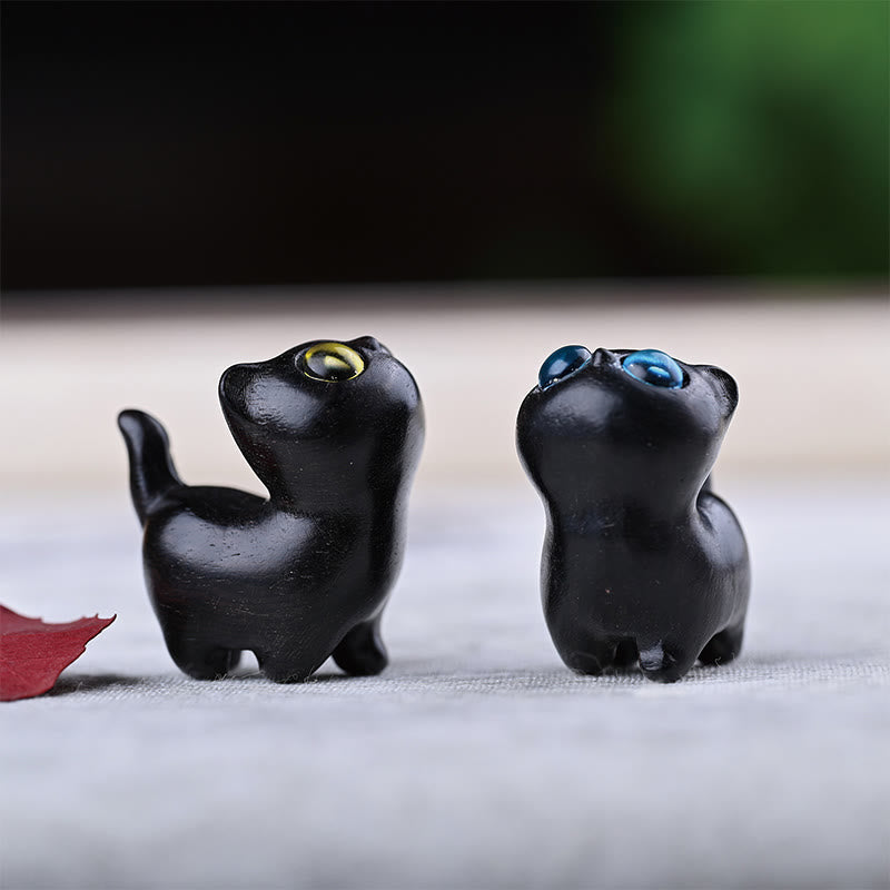 Nimara Ritual Green Sandalwood Ebony Wood Sandalwood Small Leaf Red Sandalwood Mini Lucky Cat Peace Decoration