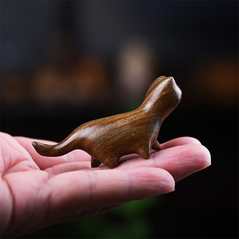 Nimara Ritual Green Sandalwood Small Leaf Red Sandalwood Ebony Wood Rainbow Wood Lucky Mini Walking Cat Positive Decoration
