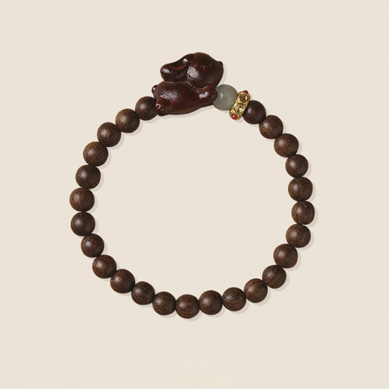 Nimara Ritual Green Sandalwood Gold Sandalwood Cute Rabbit Positive Bracelet