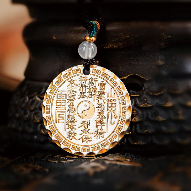 Nimara Ritual Mountain Ghosts Spend Money Yin Yang Bagua Design Copper Harmony Necklace Pendant