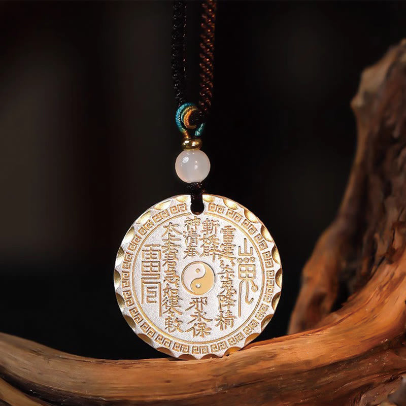 Nimara Ritual Mountain Ghosts Spend Money Yin Yang Bagua Design Copper Harmony Necklace Pendant