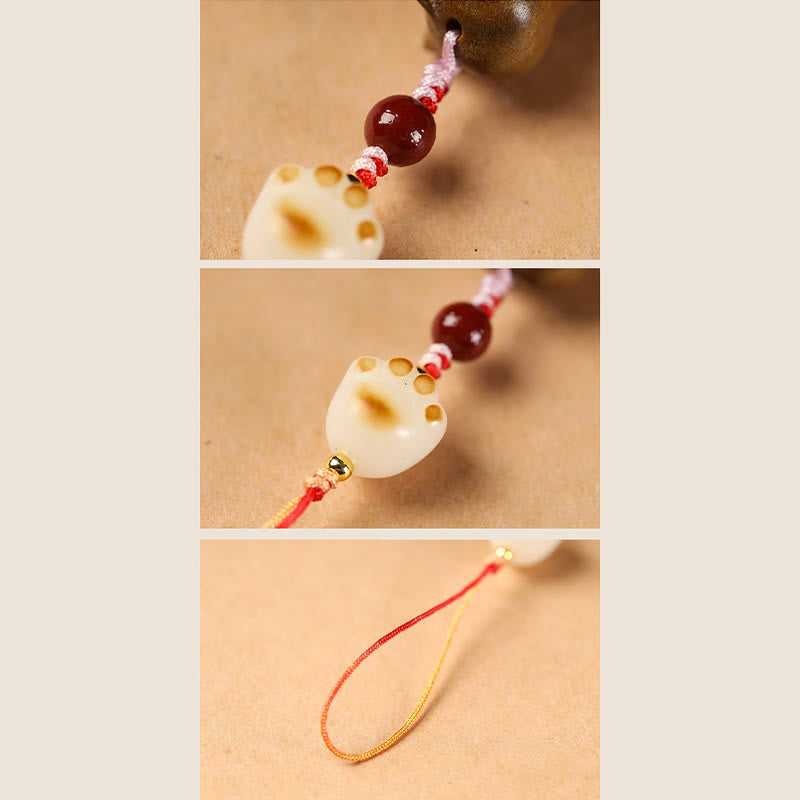 Nimara Ritual Small Leaf Red Sandalwood Green Sandalwood Sandalwood Sitting Cat Sooth Phone Hanging Decoration